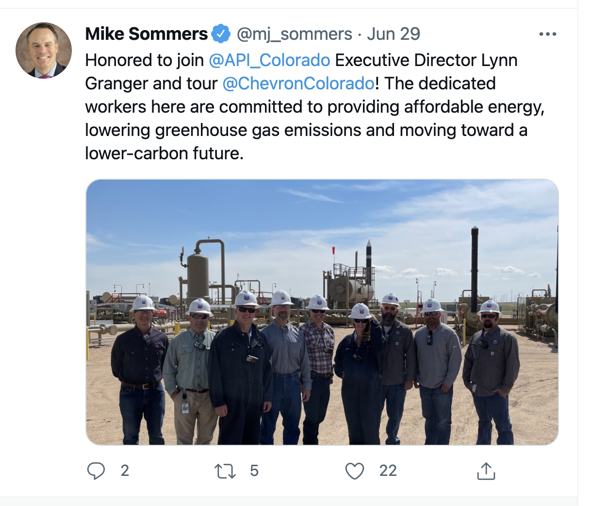 Mike Sommers tweet